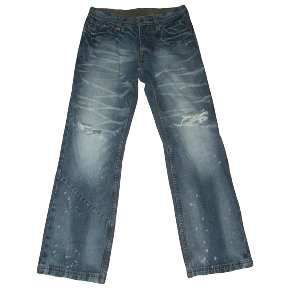 Armani Exchange Jeans Distressed Splatter Holes Grunge Punk alt egirl Short P - Picture 2 of 13